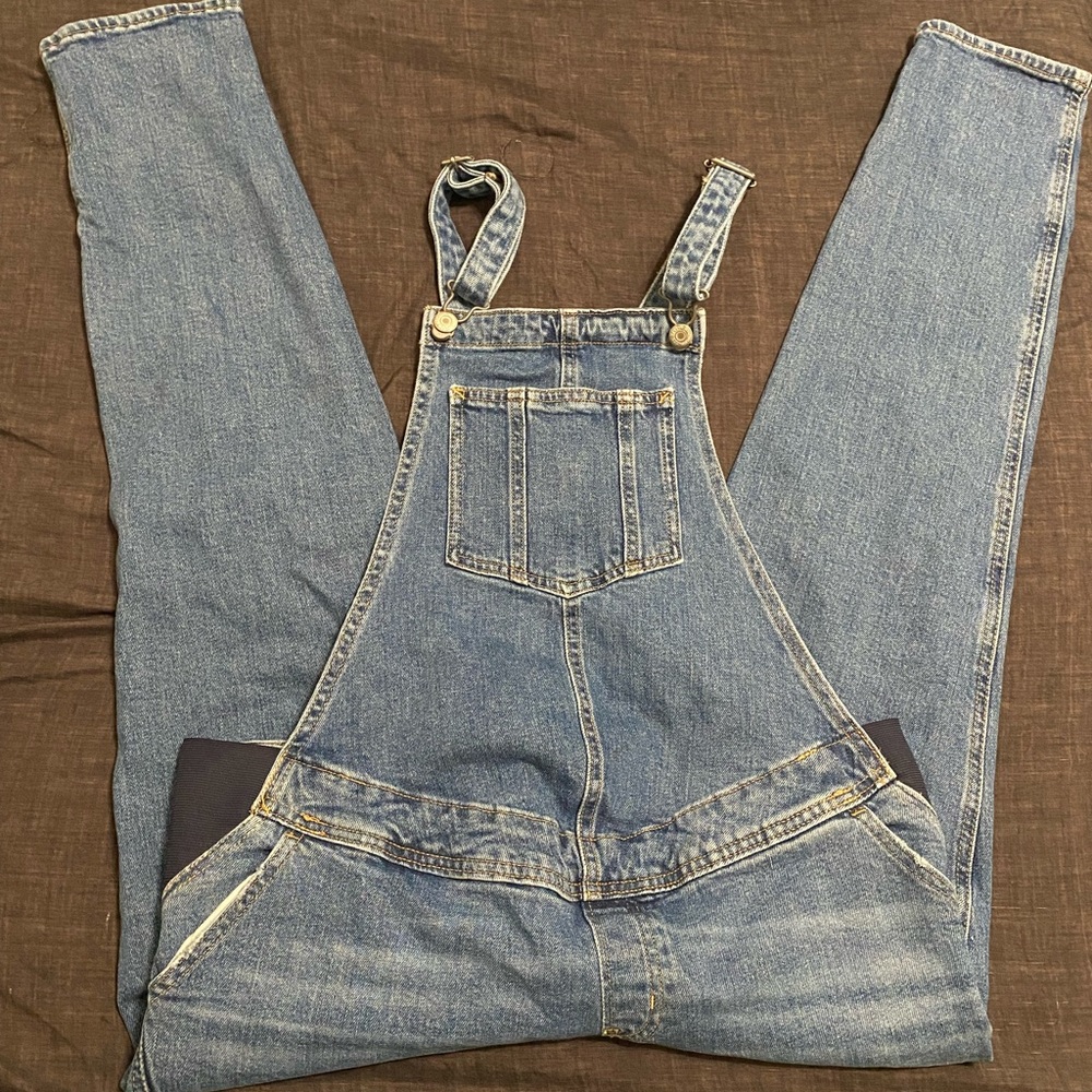 Maternity Old Navy Women's Blue Denim Overalls 8 LONG
